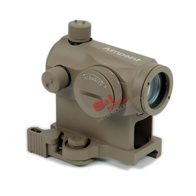 Micro T-1 Style 1x24 Red Dot Sight with 1"QD High Mount